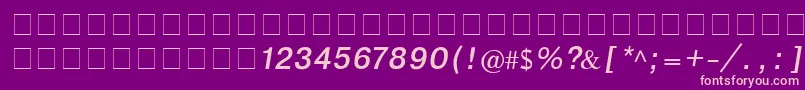 Шрифт CyrillichelvItalic – розовые шрифты на фиолетовом фоне