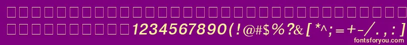 Więcej informacji o czcionce CyrillichelvItalic Czcionka CyrillichelvItalic – żółte czcionki na fioletowym tle