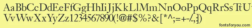 フォントJansonssk – 黒い文字の黄色い背景