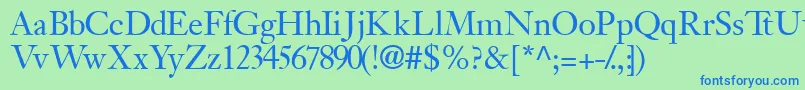 Jansonssk Font – Blue Fonts on Green Background