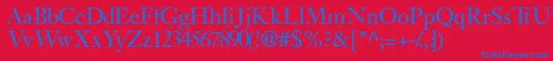 Jansonssk Font – Blue Fonts on Red Background