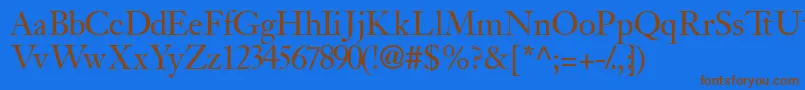 Jansonssk Font – Brown Fonts on Blue Background