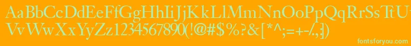 Jansonssk Font – Green Fonts on Orange Background