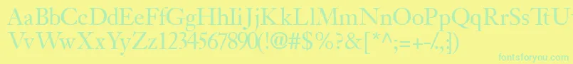 Police Jansonssk – polices vertes sur fond jaune