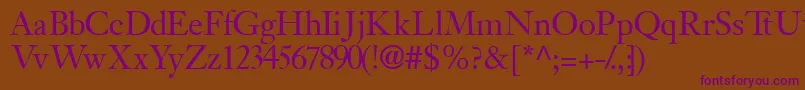 Jansonssk Font – Purple Fonts on Brown Background