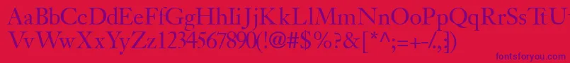 Jansonssk Font – Purple Fonts on Red Background