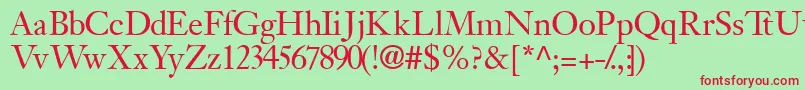 Jansonssk Font – Red Fonts on Green Background