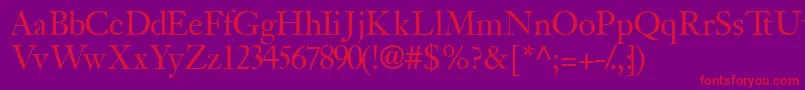 Jansonssk Font – Red Fonts on Purple Background