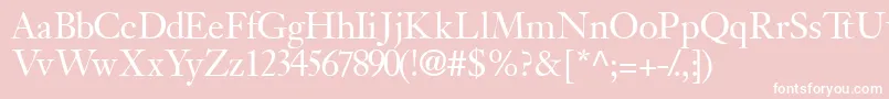 Jansonssk-Schriftart – Weiße Schriften auf rosa Hintergrund