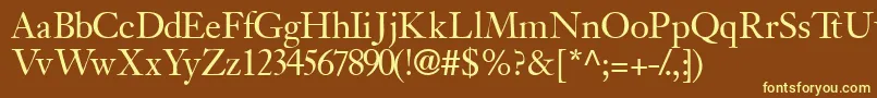 Jansonssk Font – Yellow Fonts on Brown Background