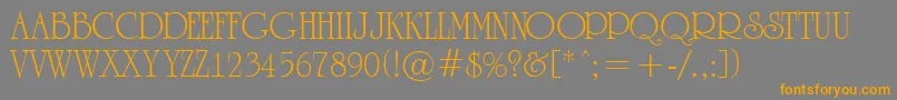 ARomanustitul-Schriftart – Orangefarbene Schriften auf grauem Hintergrund