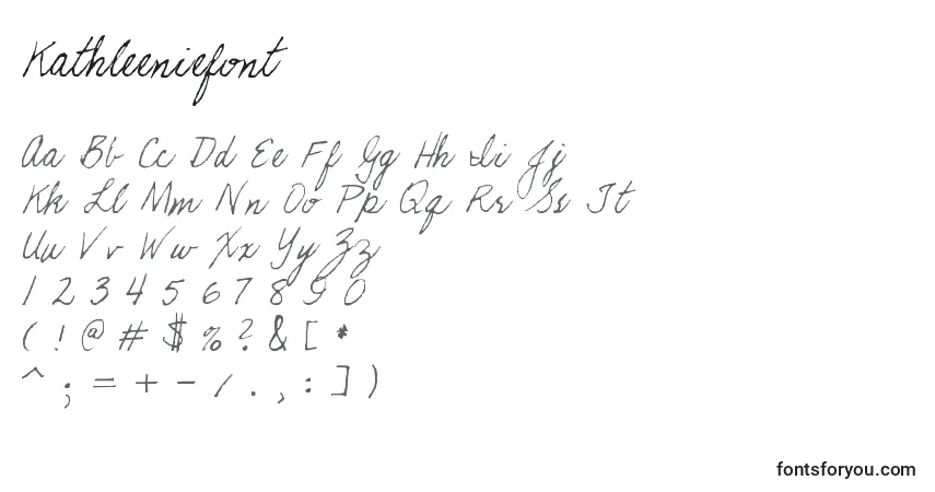 Schriftart Kathleeniefont – Alphabet, Zahlen, spezielle Symbole