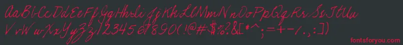 Kathleeniefont Font – Red Fonts on Black Background