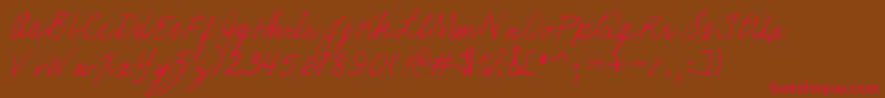 Kathleeniefont Font – Red Fonts on Brown Background