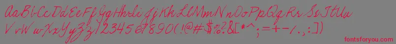 Kathleeniefont Font – Red Fonts on Gray Background