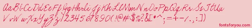 Kathleeniefont-Schriftart – Rote Schriften auf rosa Hintergrund