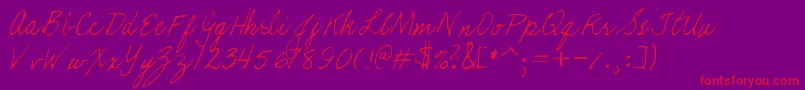 Fonte Kathleeniefont – fontes vermelhas em um fundo violeta