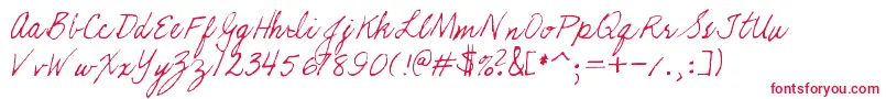 Kathleeniefont Font – Red Fonts on White Background