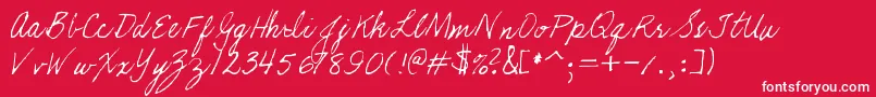 Kathleeniefont-Schriftart – Weiße Schriften auf rotem Hintergrund