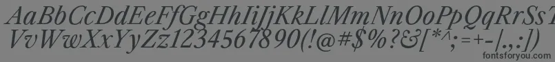 Шрифт LibrecaslontextItalic – чёрные шрифты на сером фоне