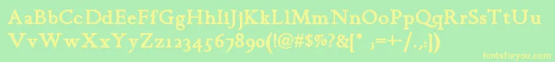 Chanticleerromannf ffy Font – Yellow Fonts on Green Background
