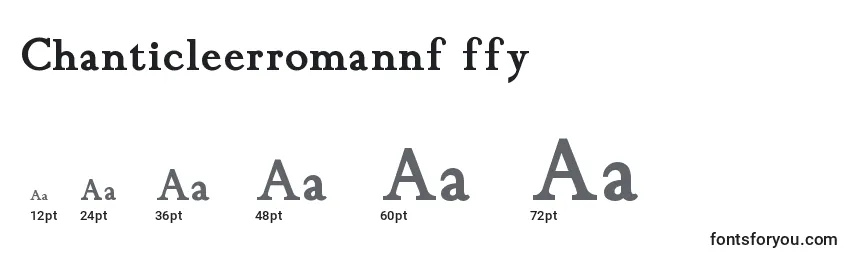 Tamaños de fuente Chanticleerromannf ffy