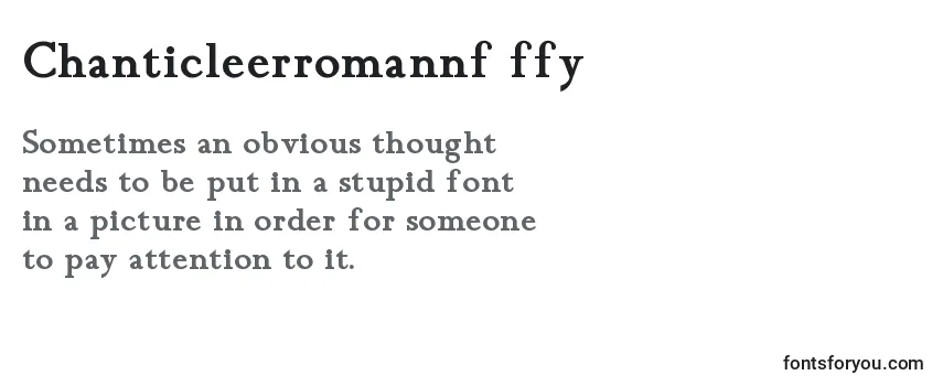Review of the Chanticleerromannf ffy Font