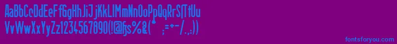 フォントBerlinEmailBold – 紫色の背景に青い文字