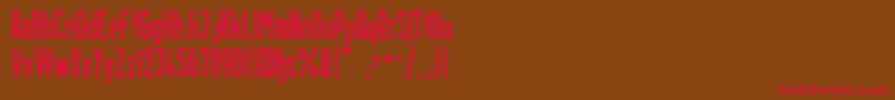 フォントBerlinEmailBold – 赤い文字が茶色の背景にあります。