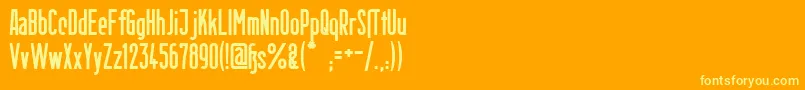 BerlinEmailBold-fontti – keltaiset fontit oranssilla taustalla