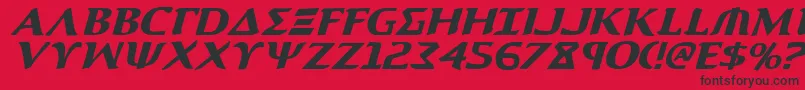 AegisItalic Font – Black Fonts on Red Background