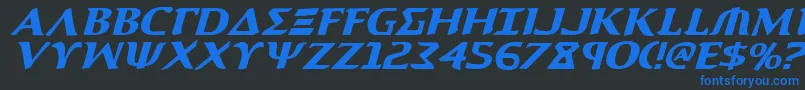 AegisItalic Font – Blue Fonts on Black Background
