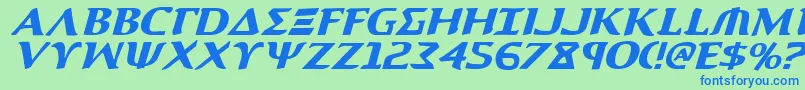 AegisItalic Font – Blue Fonts on Green Background