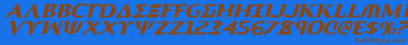 AegisItalic Font – Brown Fonts on Blue Background
