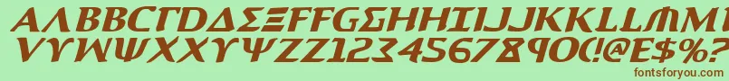 Fonte AegisItalic – fontes marrons em um fundo verde