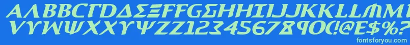 AegisItalic Font – Green Fonts on Blue Background