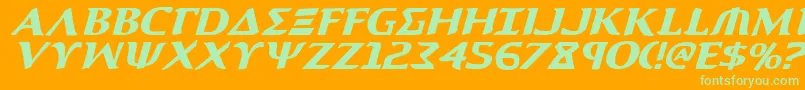 AegisItalic Font – Green Fonts on Orange Background