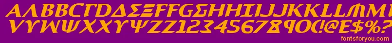 AegisItalic Font – Orange Fonts on Purple Background