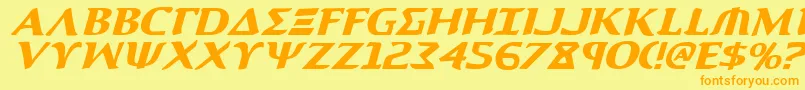 AegisItalic Font – Orange Fonts on Yellow Background