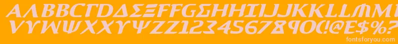 AegisItalic Font – Pink Fonts on Orange Background