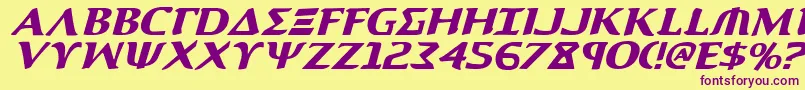 AegisItalic Font – Purple Fonts on Yellow Background