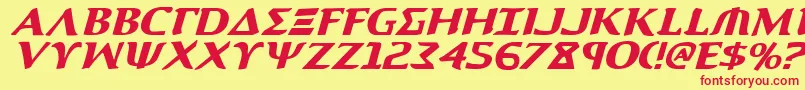 AegisItalic Font – Red Fonts on Yellow Background