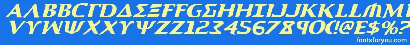 AegisItalic Font – Yellow Fonts on Blue Background