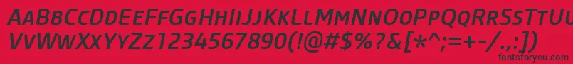 CoreSansMSc55MediumItalic Font – Black Fonts on Red Background
