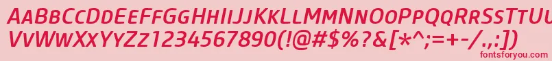 fuente CoreSansMSc55MediumItalic – Fuentes Rojas Sobre Fondo Rosa