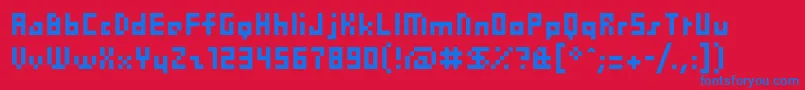 Pix Font – Blue Fonts on Red Background