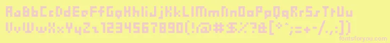 フォントPix – ピンクのフォント、黄色の背景