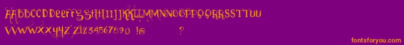 Vtkssabadodechuva Font – Orange Fonts on Purple Background