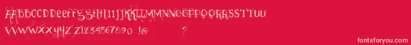 Fonte Vtkssabadodechuva – fontes rosa em um fundo vermelho