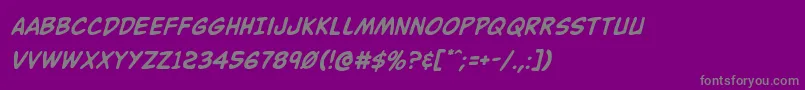 Buddychampionital Font – Gray Fonts on Purple Background